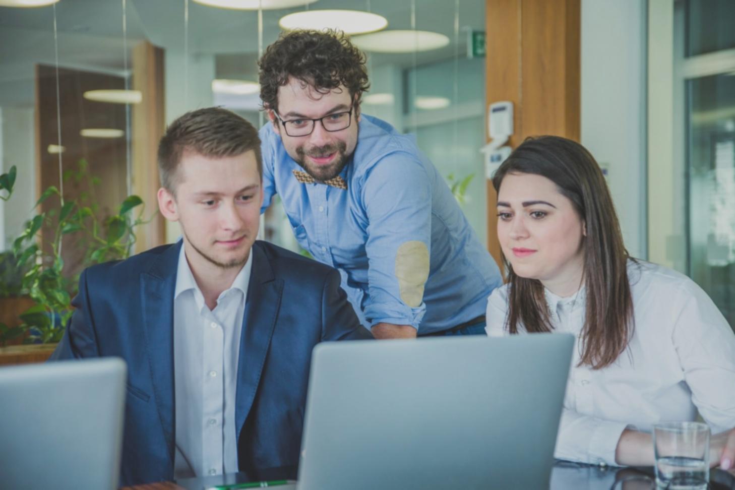 Students collaborating during market analysis session